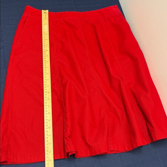 L.L. Bean red corduroy Classic Fit women skirt Garment size 12 100% cotton282460 - Picture 6 of 7